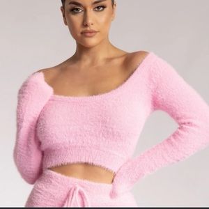 Meshki pink cropped sweater